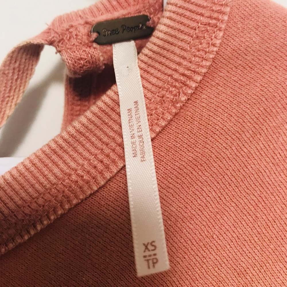 Free People Pink Peplum Sweatshirt Mini Dress with Pockets - Picture 9 of 11